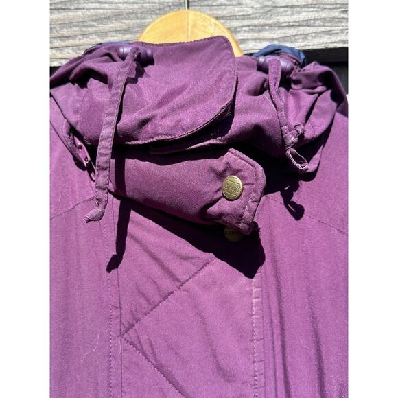 ll bean • vintage coat goose down trench purple parka trench small petite jacket - Picture 3 of 14
